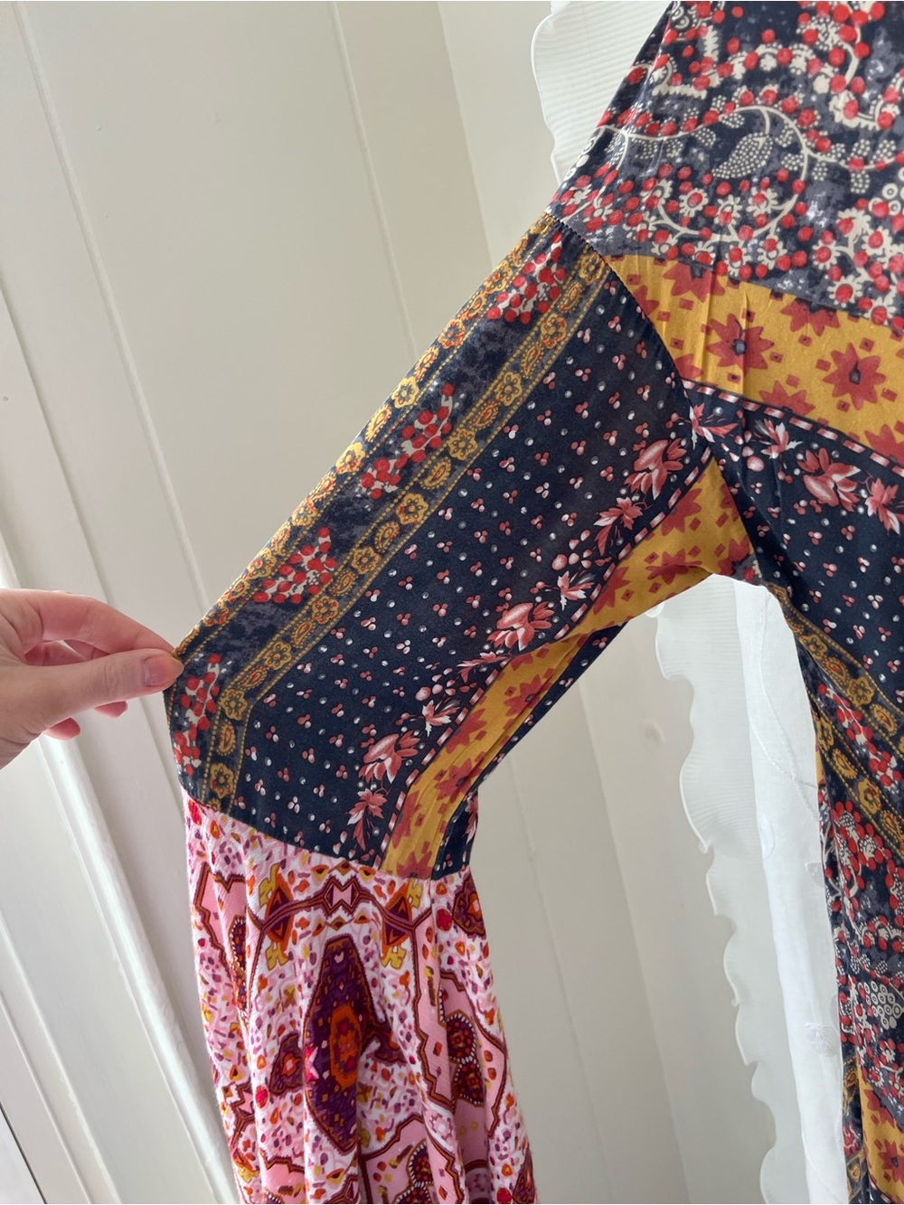 Umgee Multicolor Patchwork flowy Robe - Picture 9 of 10